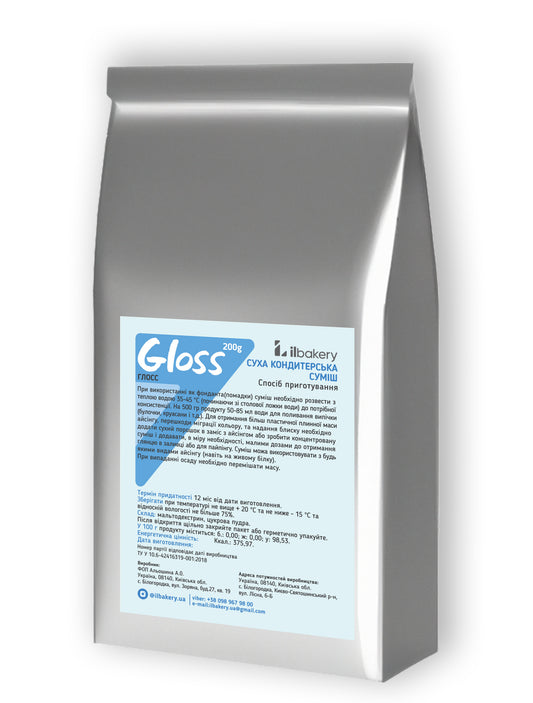 GLOSS is an additive to icing for shine and work with volumetric patterns