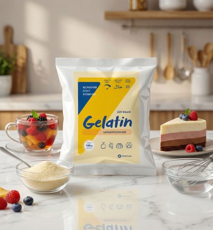 GELATIN - яловичий желатин 220 блюм. Має сертифікат HALAL
