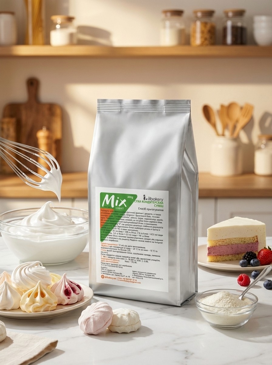 MIX LIGHT - суміш без цукру на основі альбуміну для зефіру, безе, макарон