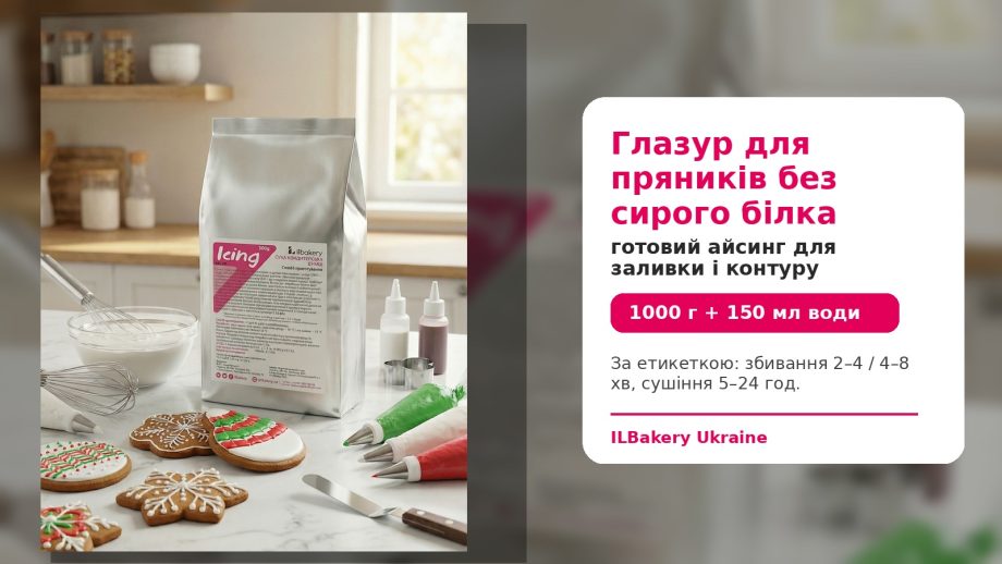 ICING ILBakery для глазури пряников без сырого белка — 1000 г смеси + 150 мл воды